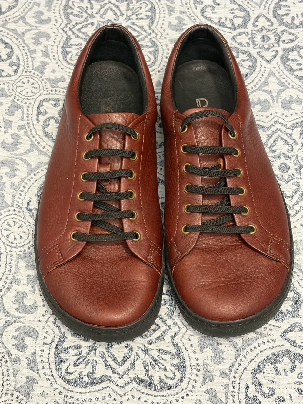 Birchbury Bramford Minimalist Leather Barefoot Sneakers Rust Red Brown 11.5 - Picture 2 of 9
